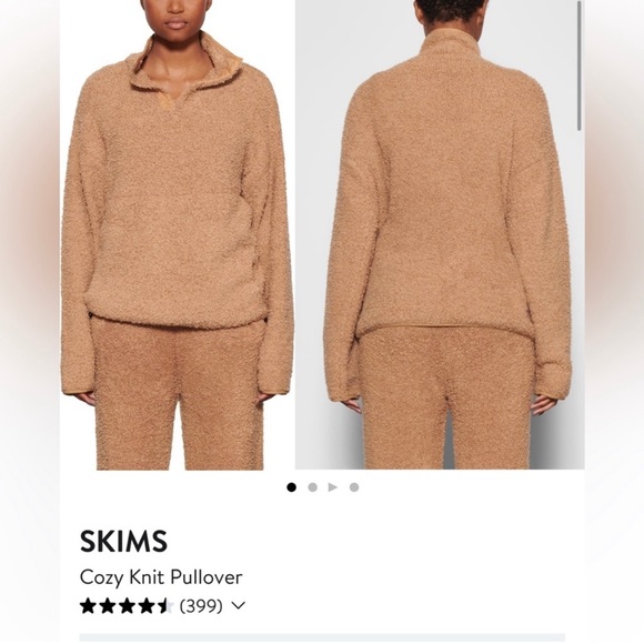 SKIMS Cozy Sweater Pullover Sweatshirt Camel S / M Sherpa Oversized Slouchy - Picture 13 of 13